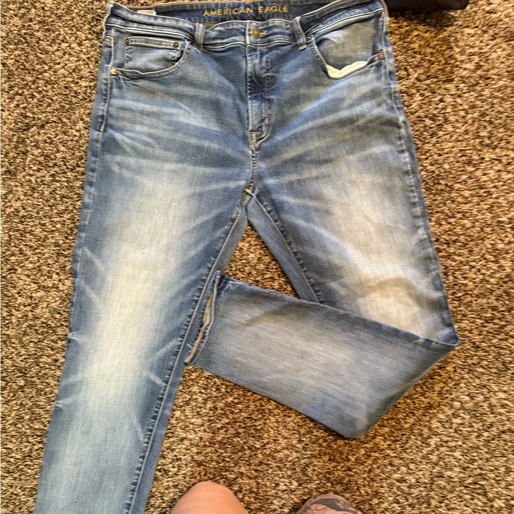 American Eagle Outfitters Blue Slim Jeans with Vintage Wash